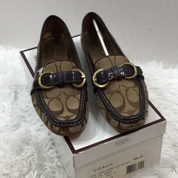 Coach Sharin signature C khaki loafers 7M - Picture 1 of 11